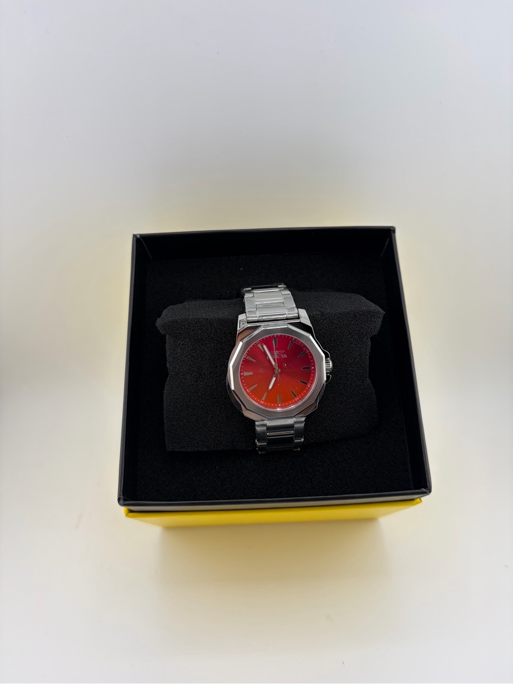 Invicta Speedway Facetio Silver Bracelet Wom Watch with Red-Orange Dial (50999)